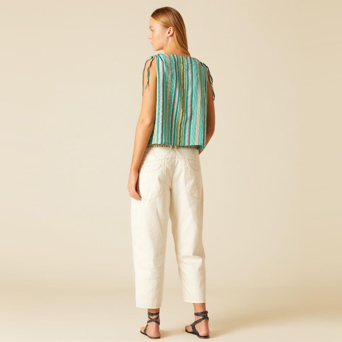 NICOLI - Blusa Raya Multicolor Verde  Mujer Nicoli