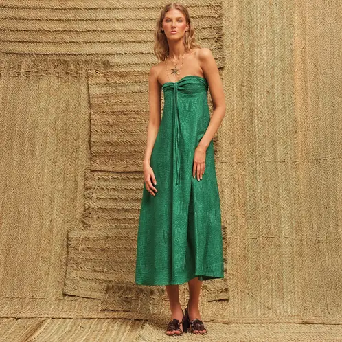 NICOLI - Vestido Fiesta Verde Mujer