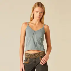 NICOLI - Polera Tirante Corte Gris Mujer