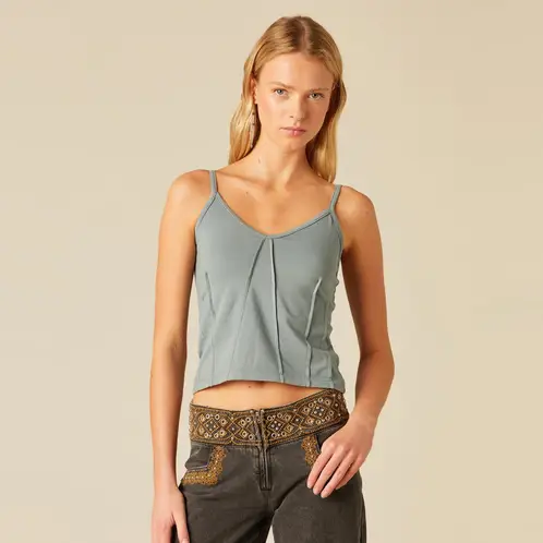 NICOLI - Polera Tirante Corte Gris Mujer