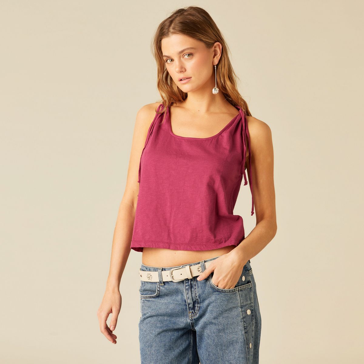 NICOLI - Polera Lazo Mora Mujer Nicoli