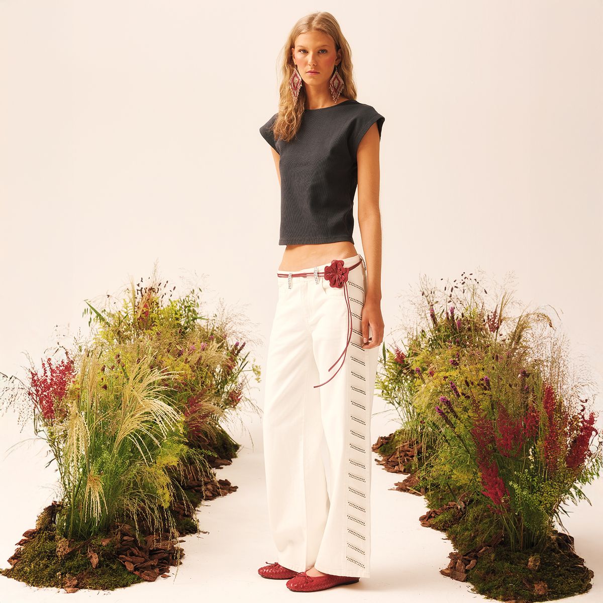 NICOLI - Polera Tira Espalda Antracita Mujer Nicoli