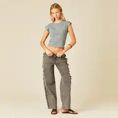 NICOLI - Polera Tira Espalda Gris Mujer