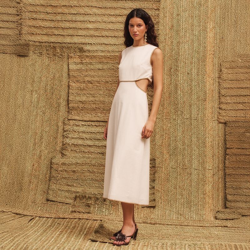 NICOLI - Vestido Aberturas Stitching Mujer Nicoli