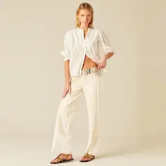 NICOLI - Pantalón Rayas Liso Mujer