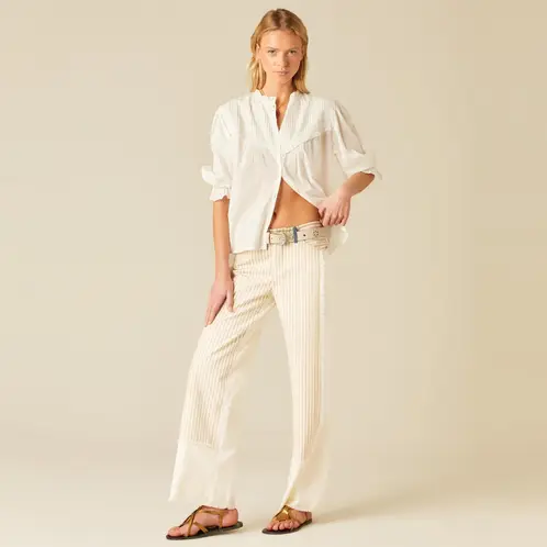 NICOLI - Pantalón Rayas Liso Mujer