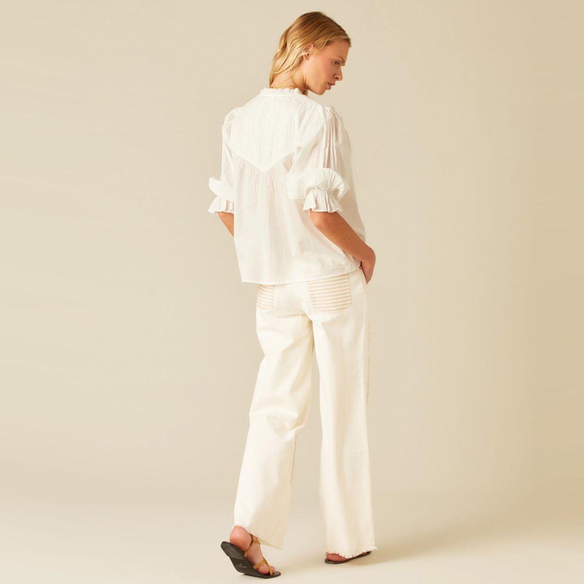 NICOLI - Pantalón Rayas Liso Mujer Nicoli