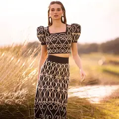 IQ - Conjunto Bordado 100% Algodón Mujer