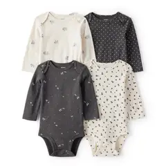 CARTER'S - Pack de Bodys Algodón 4 unidades Bebé Niña
