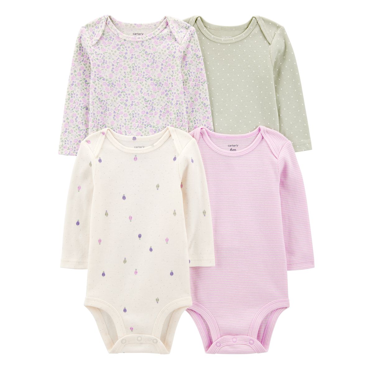 CARTER'S - Pack de Bodys Algodón 4 unidades Bebé Niña Carter's