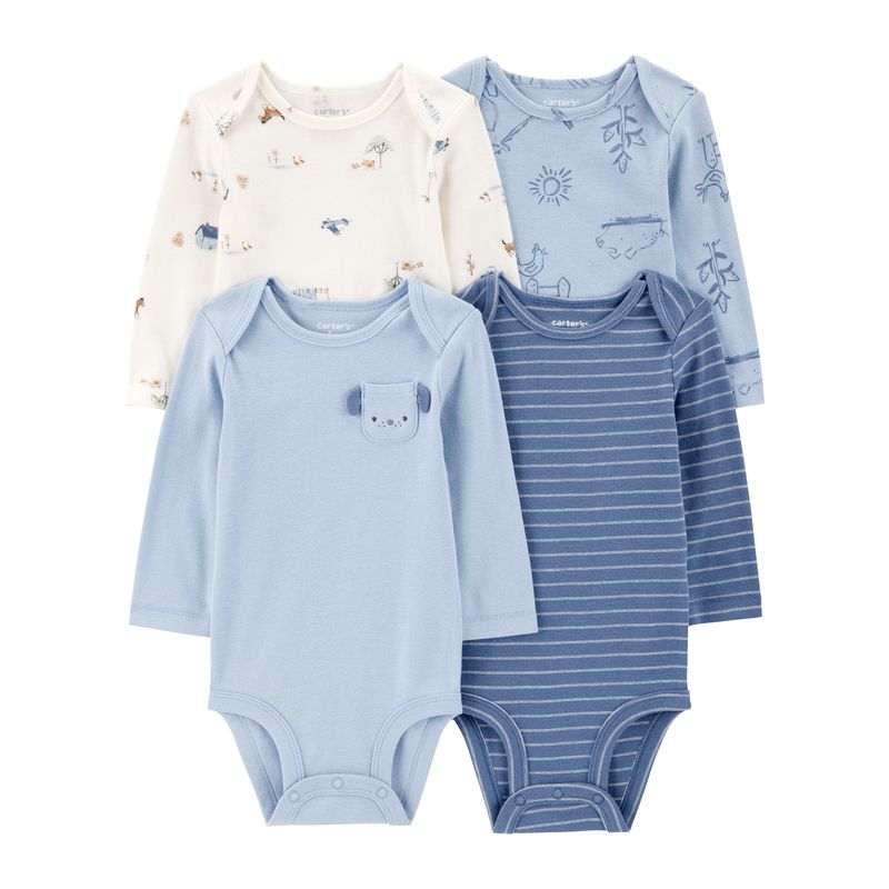 CARTER'S - Pack de Bodys Algodón 4 unidades Bebé Niño Carter's