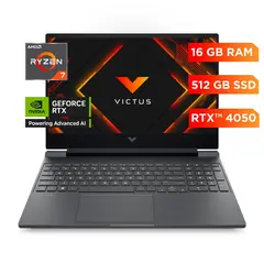HP - Notebook Gamer Victus 15-FB3027LA AMD Ryzen 7 16GB RAM DDR5 NVIDIA RTX 4050 512GB SSD Gen4 15,6" FHD