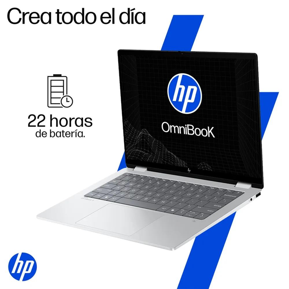 HP OmniBook X Flip 14-fm0072la Core Ultra 7 16GB 1TB Plata Glaciar, foto 9