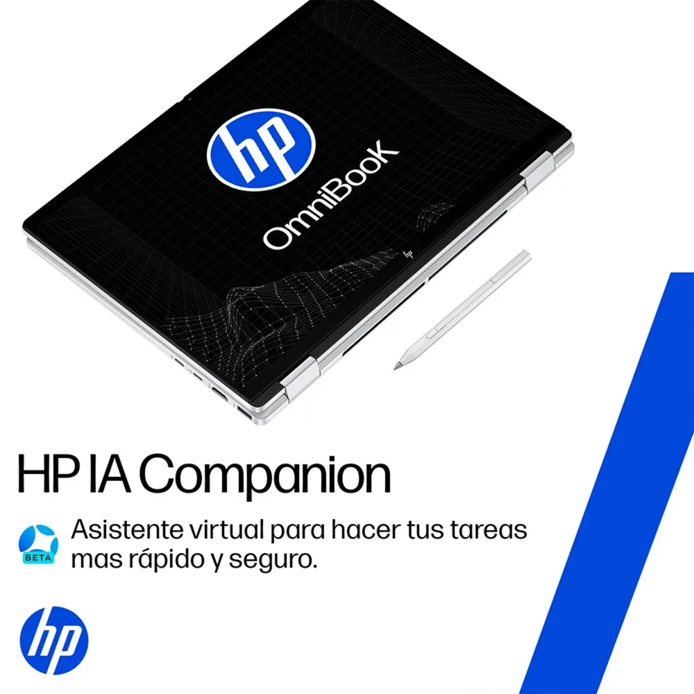 HP OmniBook X Flip 14-fm0072la Core Ultra 7 16GB 1TB Plata Glaciar, foto 11