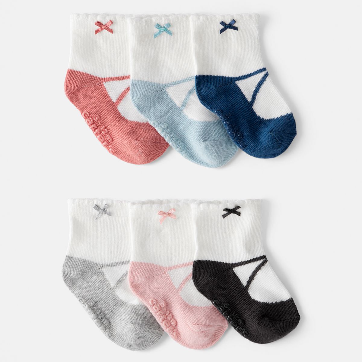 CARTER'S - Pack 6 Pares Calcetines Algodón Bebé Niña Carter's