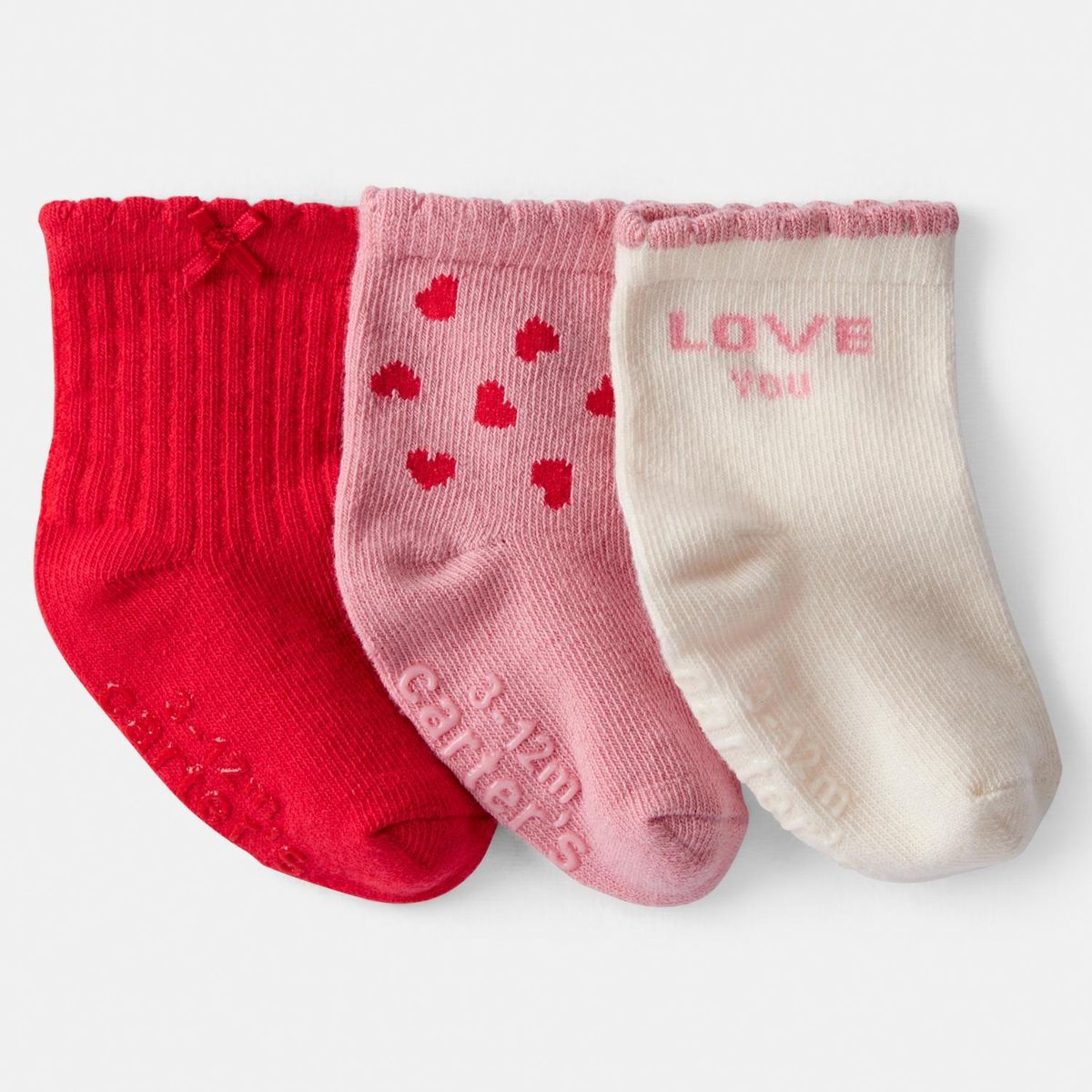 CARTER'S - Calcetines San Valentín Pack 3 Pares Bebé Niña Carter's