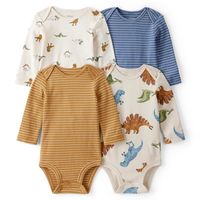 Pack De Bodys Algodón 4 Unidades Bebé Niño