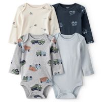 Pack De Bodys Algodón 4 Unidades Bebé Niño