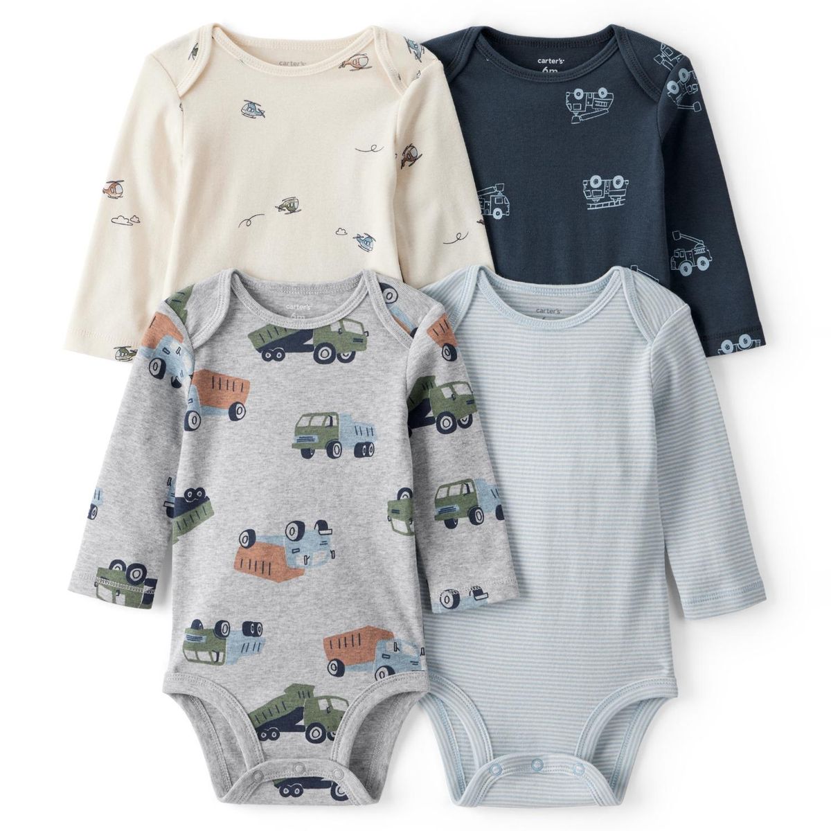 CARTER'S - Pack De Bodys Algodón 4 Unidades Bebé Niño Carter's