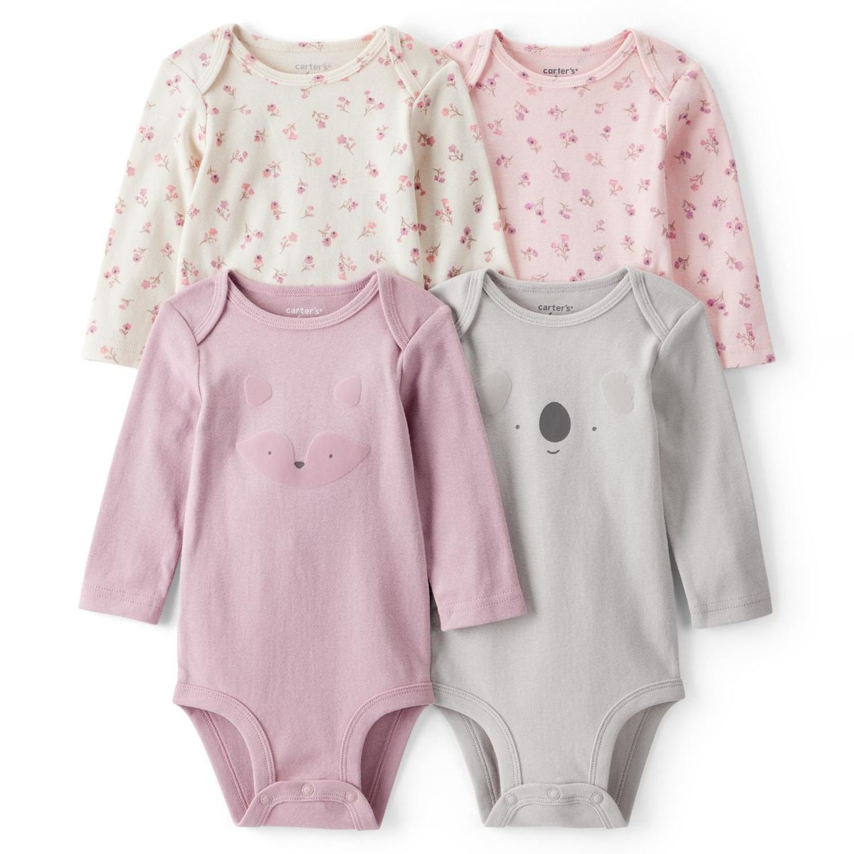 CARTER'S - Pack De Bodys Algodón 4 Unidades Bebé Niña Carter's