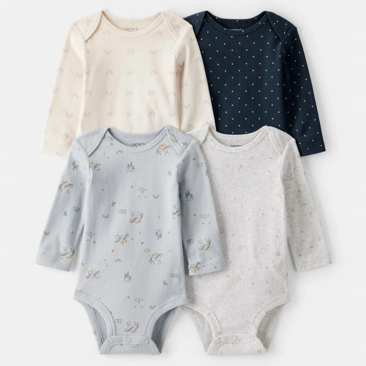 CARTER'S - Pack De Bodys Algodón 4 Unidades Bebé Niña Carter's