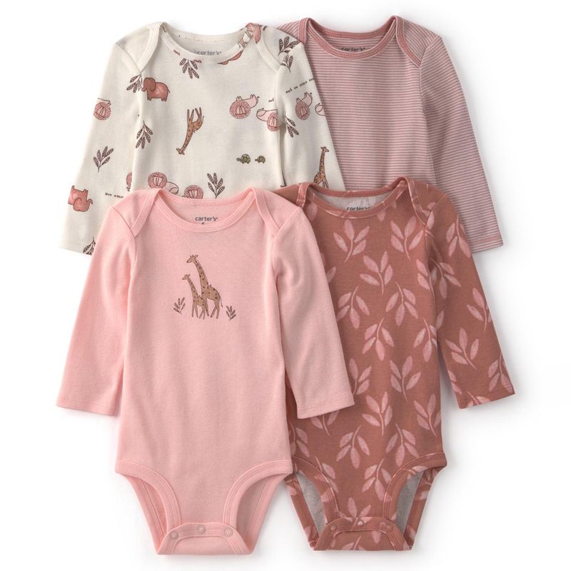 CARTER'S - Pack De Bodys Algodón 4 Unidades Bebé Niña Carter's