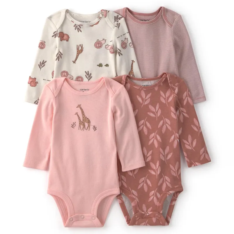 CARTER'S - Pack De Bodys Algodón 4 Unidades Bebé Niña Carter's