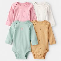 Pack De Bodys Algodón 4 Unidades Bebé Niña