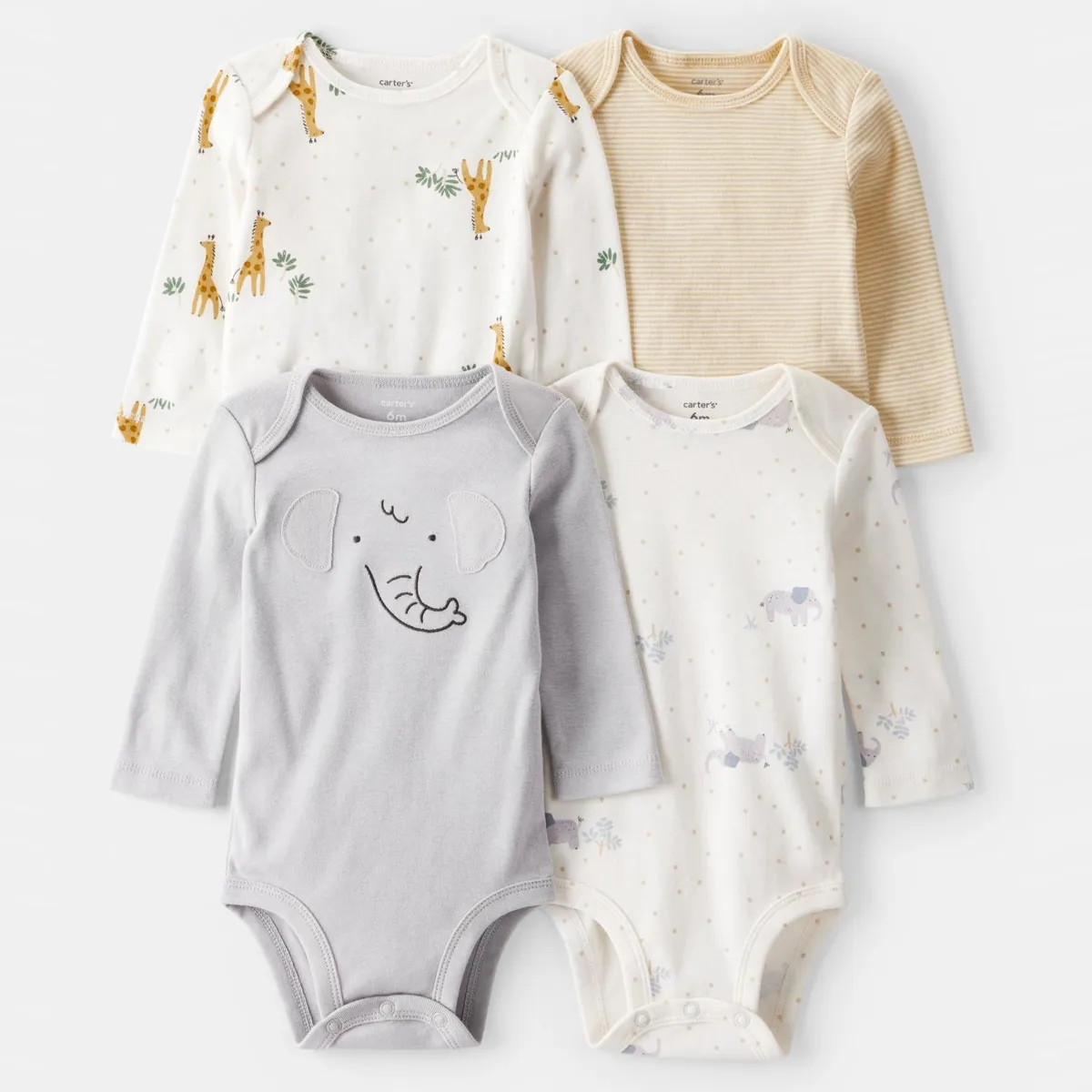 CARTER'S - Pack De Bodys Algodón 4 Unidades Unisex Bebé  Carter's