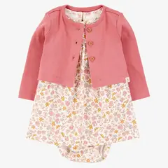 CARTER'S - Conjunto 2 Piezas Vestido Con Cubre Pañal Y Chaleco Bebé Niña