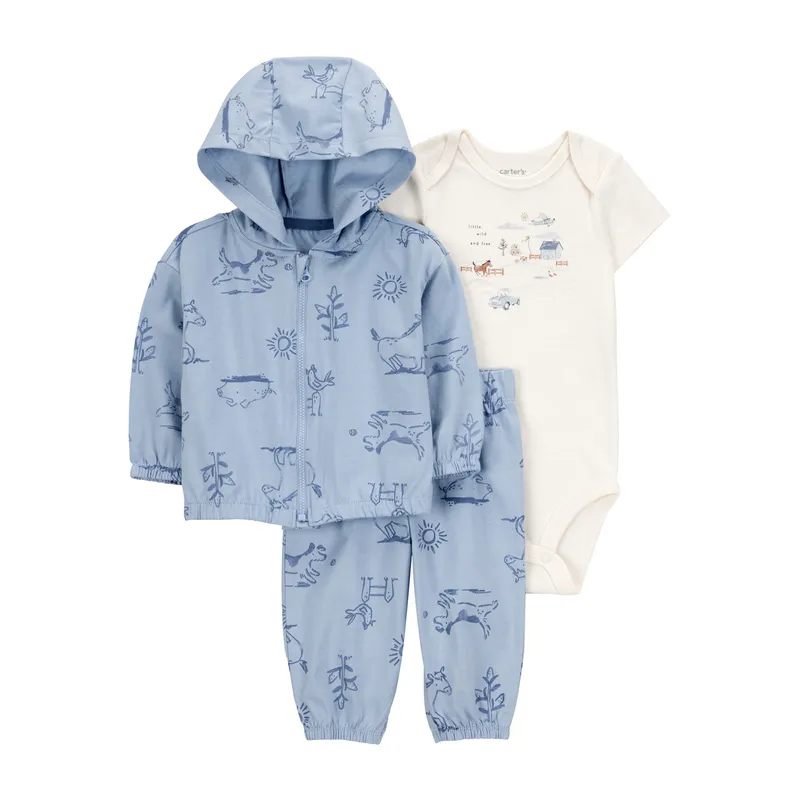 CARTER'S - Conjunto 3 Piezas Polerón, Pantalón Y Body Bebé Niño Carter's