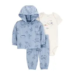 CARTER'S - Conjunto 3 Piezas Polerón, Pantalón Y Body Bebé Niño