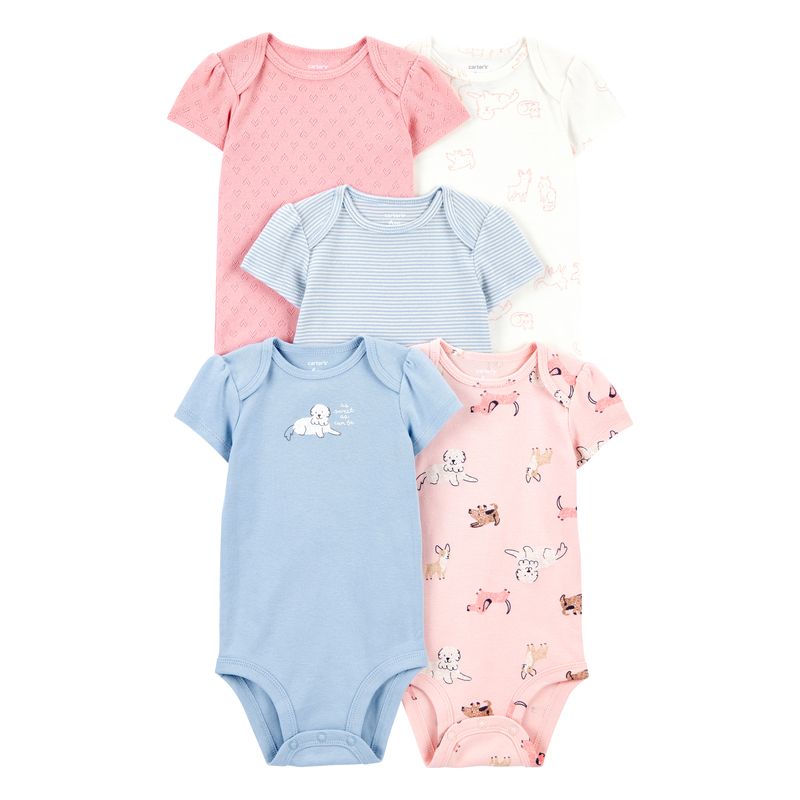 CARTER'S - Pack De Bodys Algodón 5 Unidades Bebé Niña Carter's