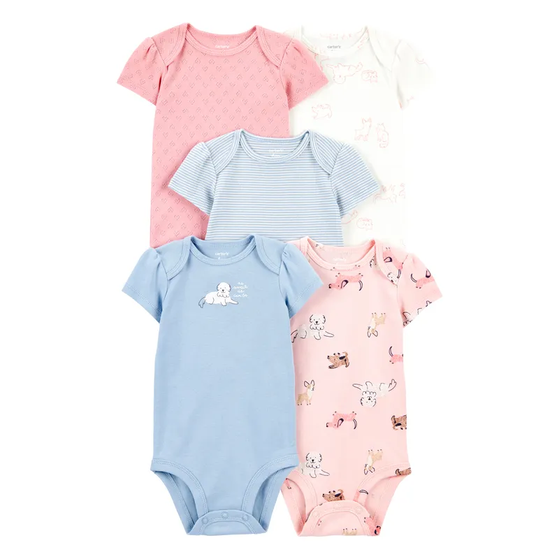 CARTER'S - Pack De Bodys Algodón 5 Unidades Bebé Niña Carter's