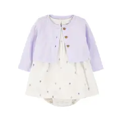 CARTER'S - Conjunto 2 Piezas Vestido Con Cubre Pañal Y Chaleco Bebé Niña