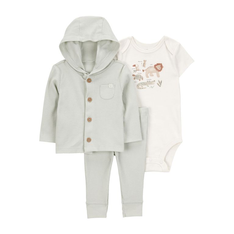 CARTER'S Conjunto 3 Piezas Polerón, Pantalón Y Body Bebé Niño