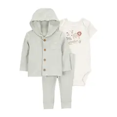 CARTER'S - Conjunto 3 Piezas Polerón, Pantalón Y Body Bebé Niño