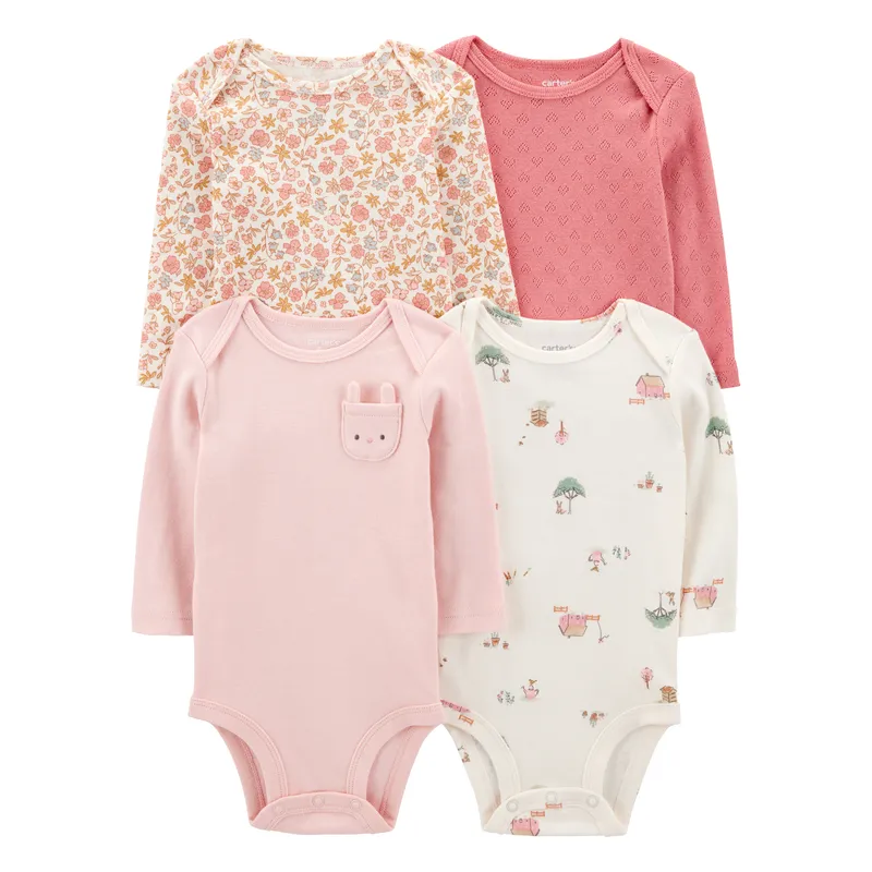 CARTER'S - Pack 4 Bodys Algodón Bebé Niña Carter's