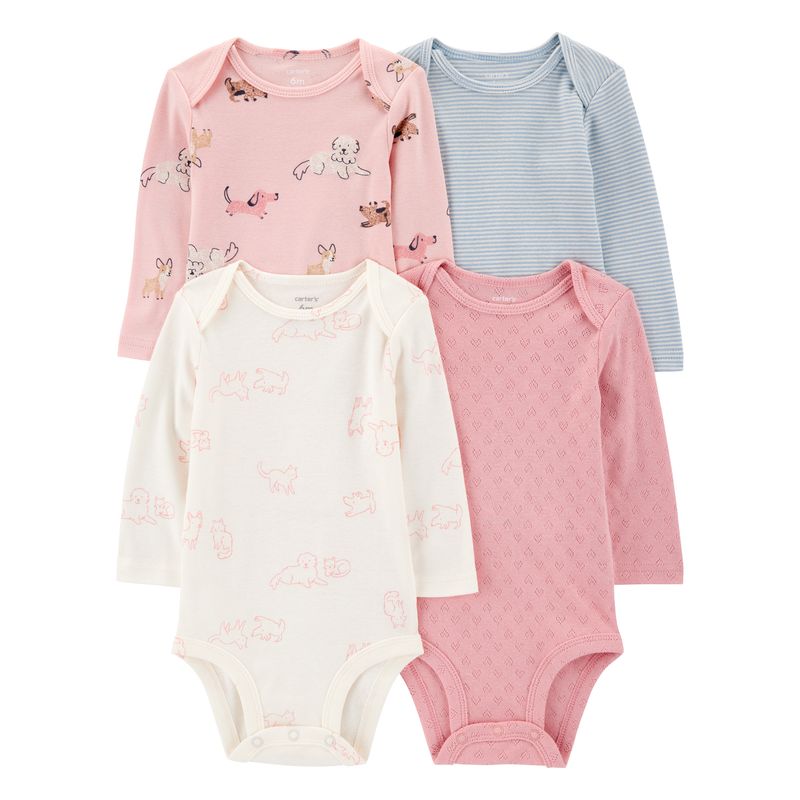 CARTER'S - Pack 4 Bodys Algodón Bebé Niña Carter's