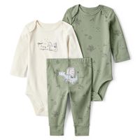 Conjunto 3 Piezas Pantalón Y Bodys Bebé Niño