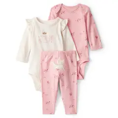 CARTER'S - Conjunto 3 Piezas Calza Y Bodys Bebé Niña