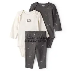CARTER'S - Conjunto 3 Piezas Calza Y Bodys Bebé Niña