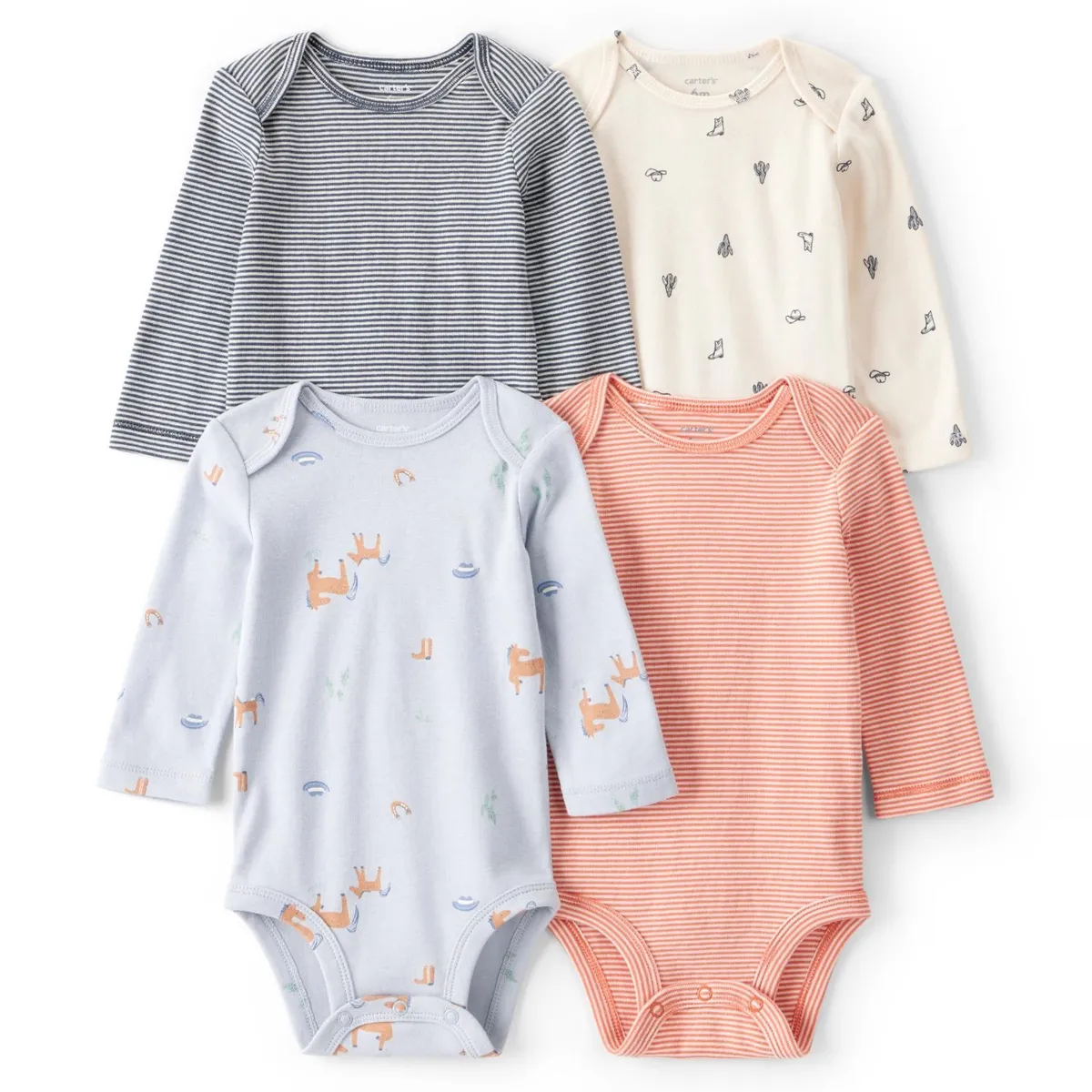 CARTER'S - Pack 4 Bodys Algodón Bebé Niño Carter's