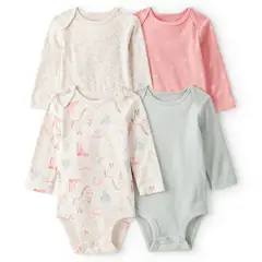CARTER'S - Pack 4 Bodys Algodón Bebé Niña