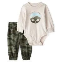 Conjunto 2 Piezas Body Y Pantalón Buzo Bebé Niño