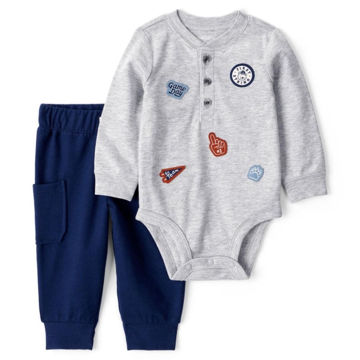 CARTER'S - Conjunto 2 Piezas Body Y Pantalón Buzo Bebé Niño Carter's