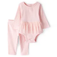 Conjunto 2 Piezas Body Y Calza Bebé Niña