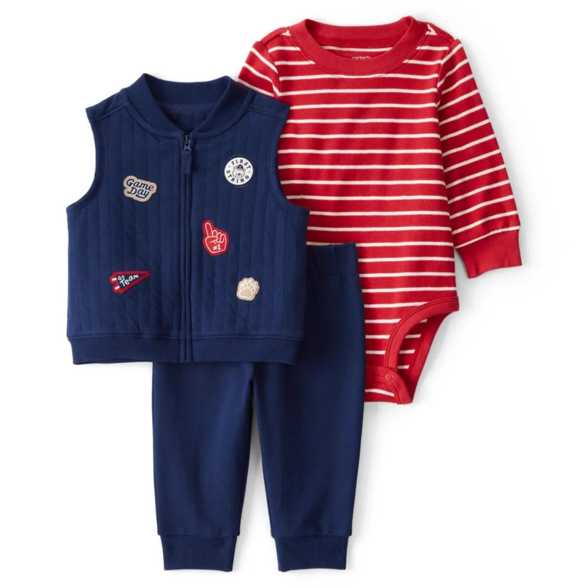 CARTER'S - Conjunto 3 Piezas Polerón, Pantalón Y Body Bebé Niño Carter's