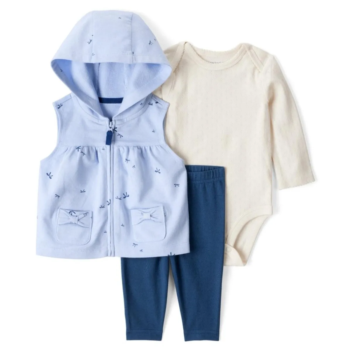 CARTER'S - Conjunto 3 Piezas Polerón, Calza Y Body Bebé Niña Carter's