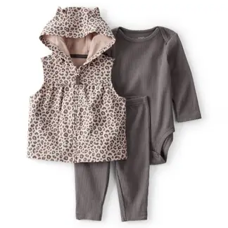 CARTER'S - Conjunto 3 Piezas Polerón, Calza Y Body Bebé Niña